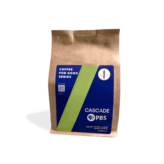 Bag of Coffee for Good blend with Cascade PBS co-branding