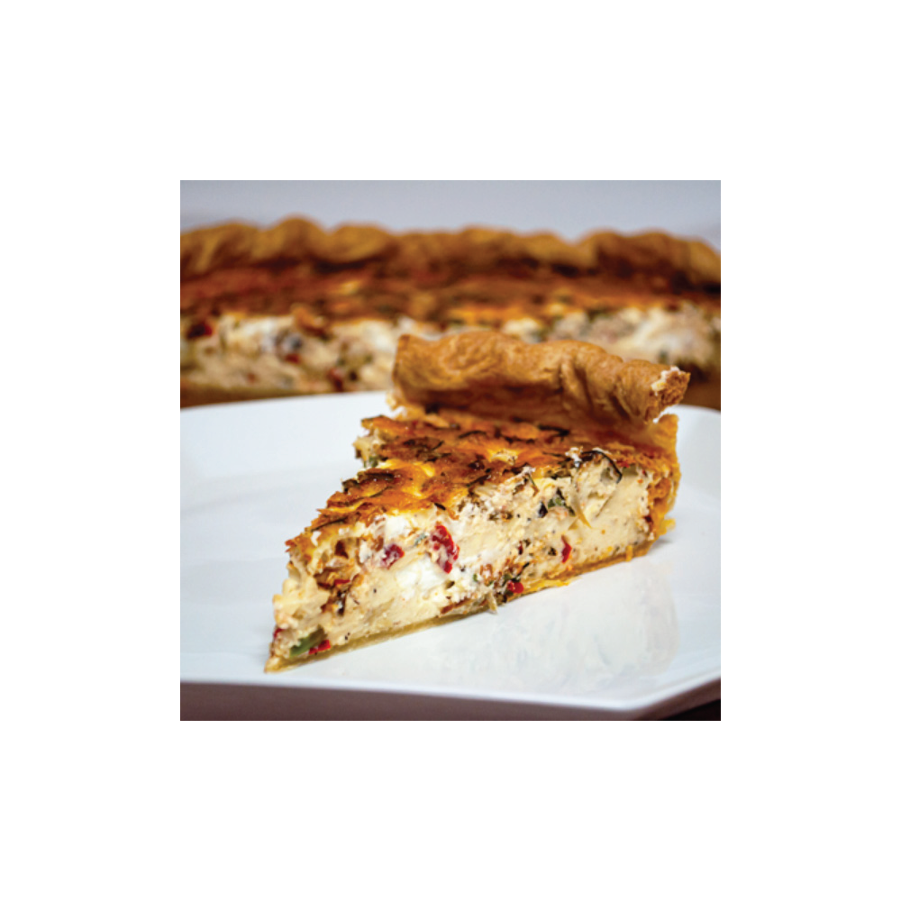 Roasted Artichoke, Red Pepper, & Goat Cheese Quiche